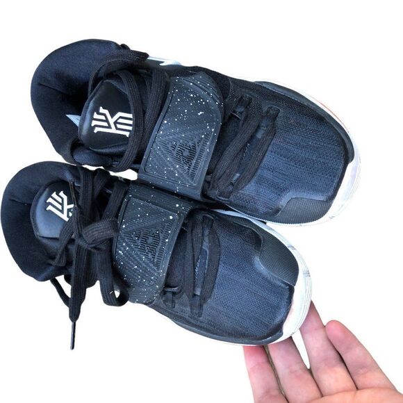 CUSTOM 2019 Nike Kyrie 6 GS 'Jet Black' Gold Black Size 5 - Picture 4 of 16